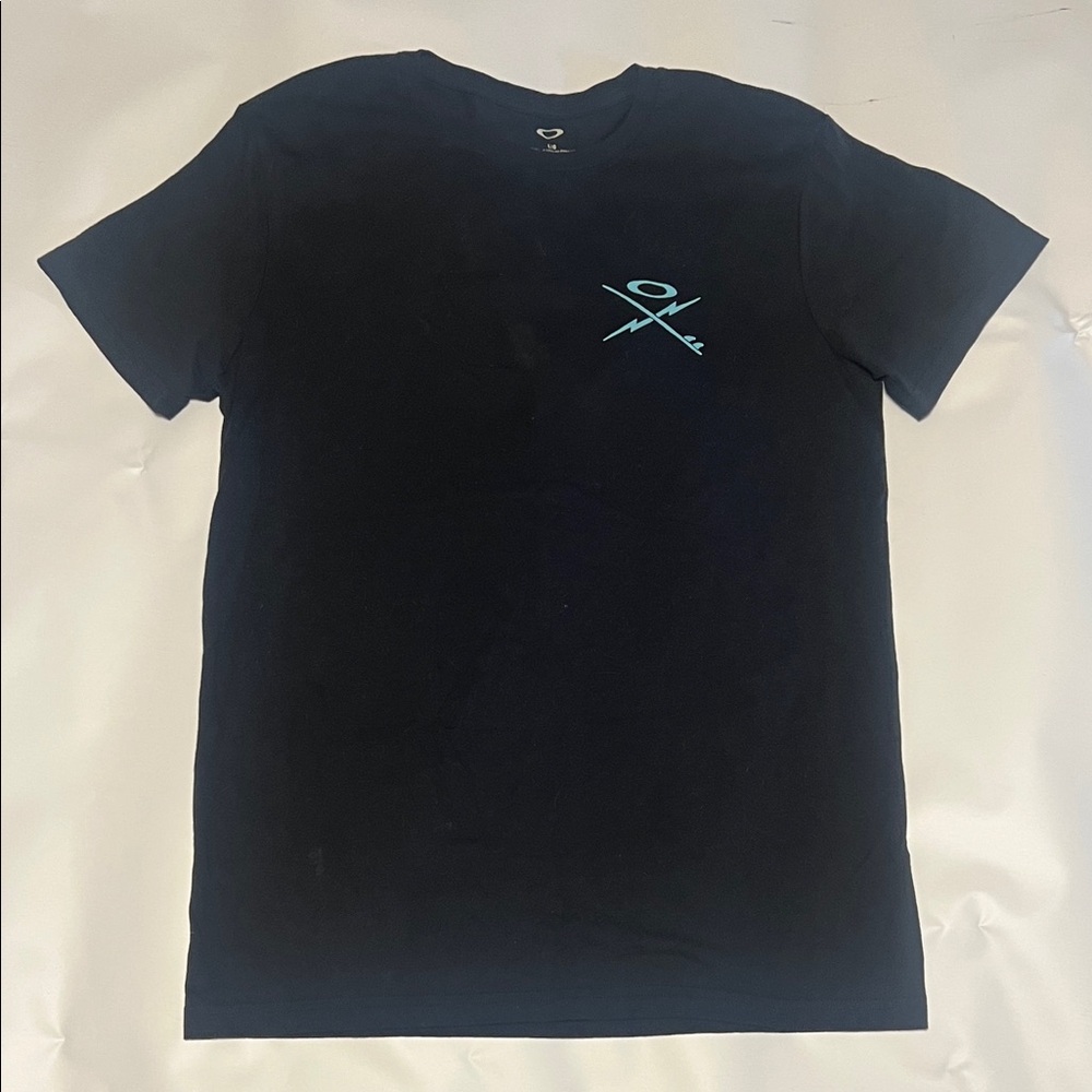 Oakley Black Tee with Teal Chest Logo